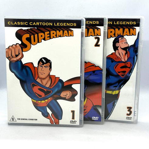 Superman 1940s Classic Cartoon Legends Vol 1 2 3 - DC Animated - DVD Set